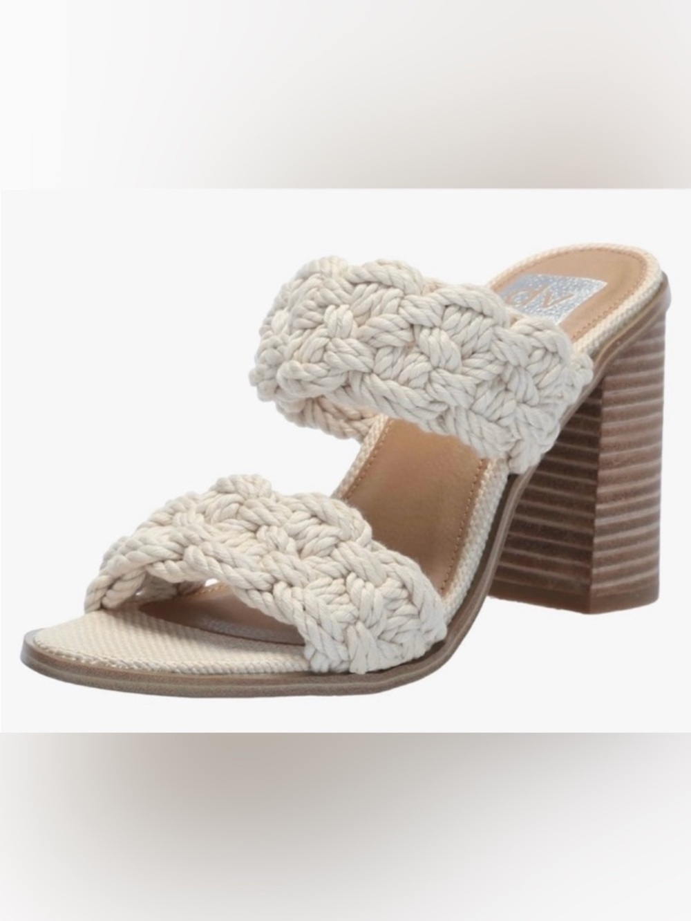 DV by Dolce Vita Roulette Cream Braided Slide Heels